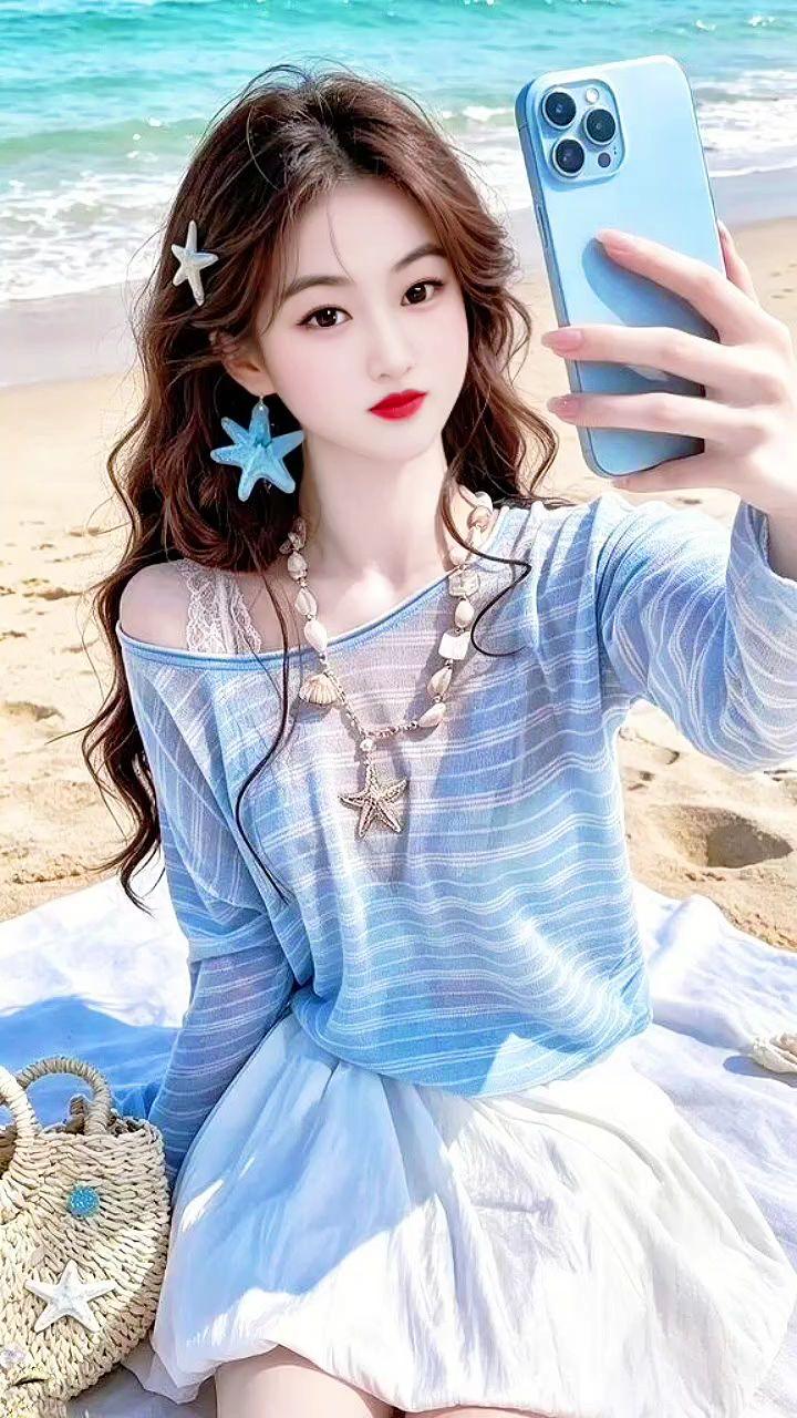 海边拍照氛围感 海边拍照 清纯甜美 夏日海边 甜妹