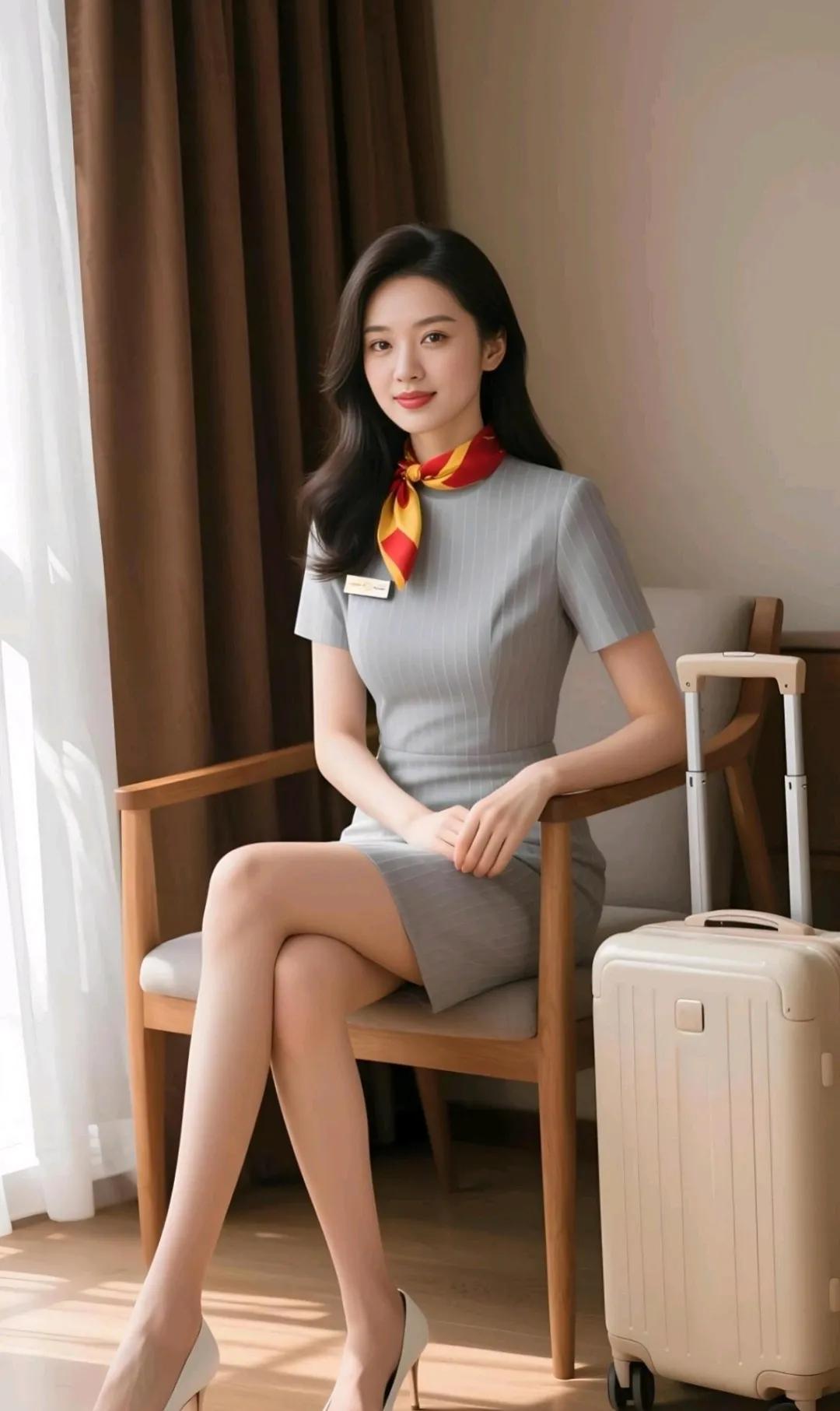 优雅空姐风，旅途中的美丽瞬间。