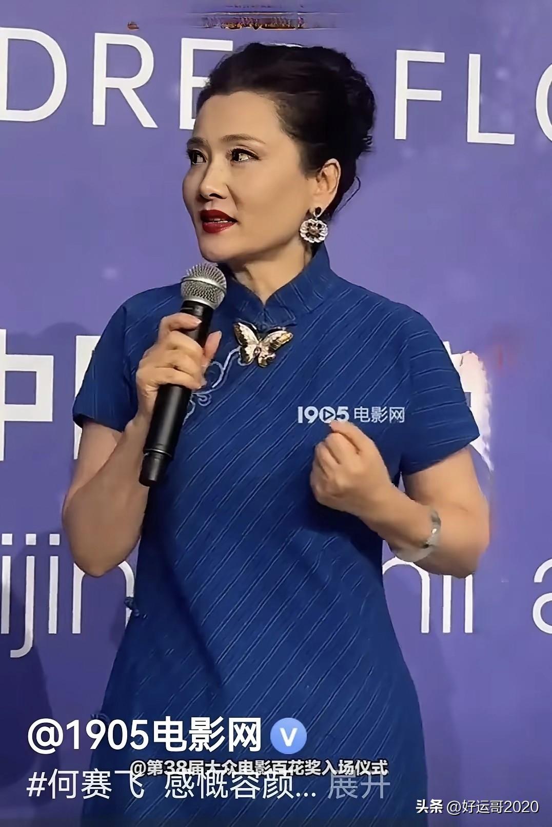 何赛飞和刘晓庆都是老戏骨，刘晓庆今年已经75岁依然打扮得花枝招展，确实穿得有点不