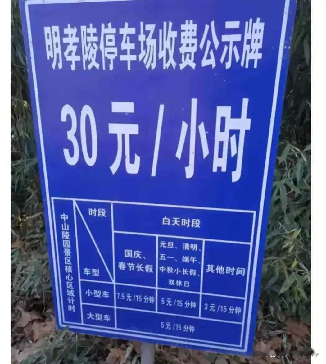 有车的烦恼！国庆第二天江苏南京。有游客吐槽南京明孝陵停车场收费太坑，一小时30元