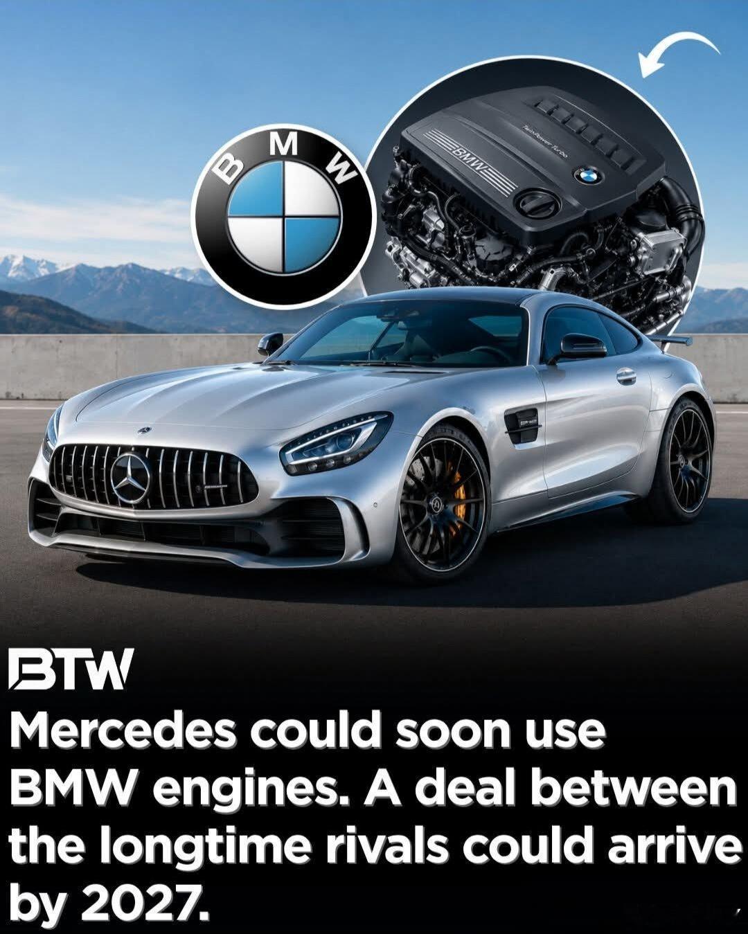 重大八卦，奔驰可能要用宝马发动机了。几十年来，宝马（BMW）和梅赛德斯-奔驰（M