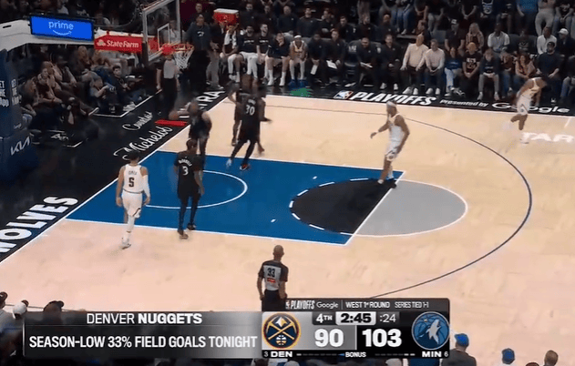 掘金今日投篮命中率仅34.1%，创本赛季单场投篮命中率新低