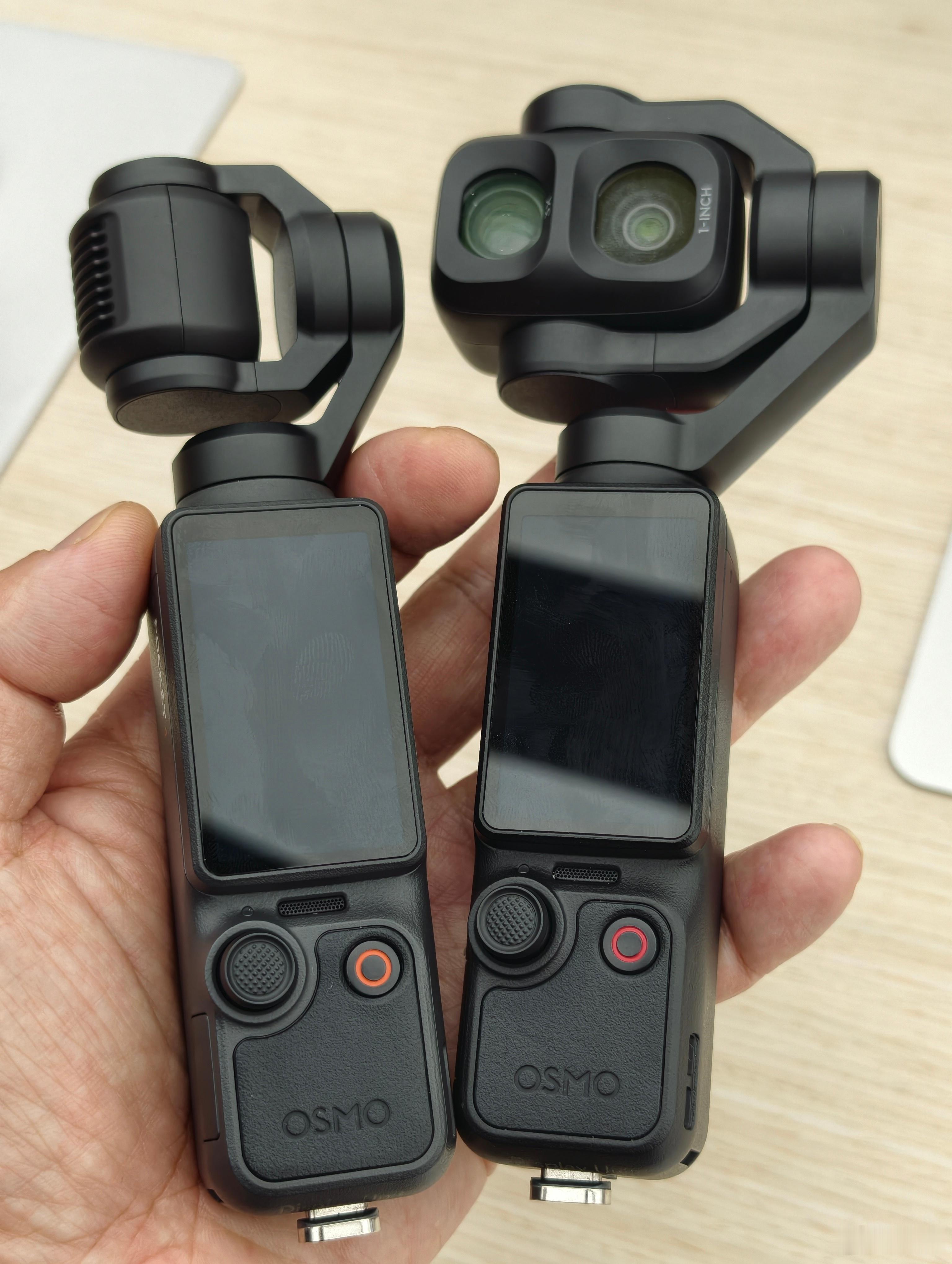 在大疆的店里试了试Pocket4和4P，发现4P真是头重脚轻，并且拿起来没有以前