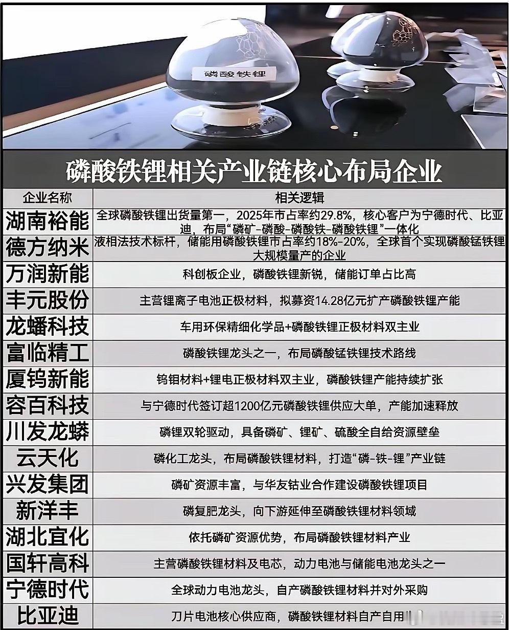 储能+电车双轮驱动！磷酸铁锂产业链全线扩容，谁是真正的行业龙头？ 