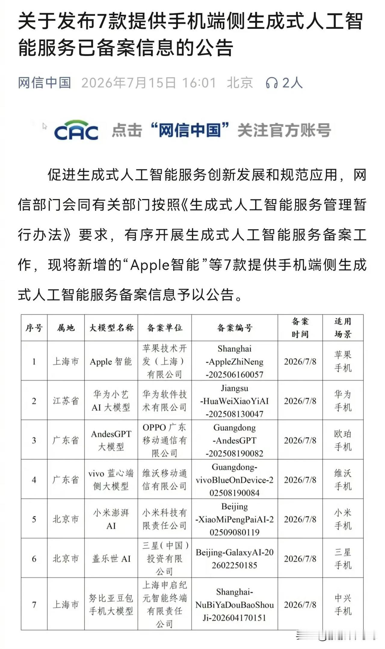 Intelligence终于在国行过审了，除此之外，华为的小艺、 OPPO、vi