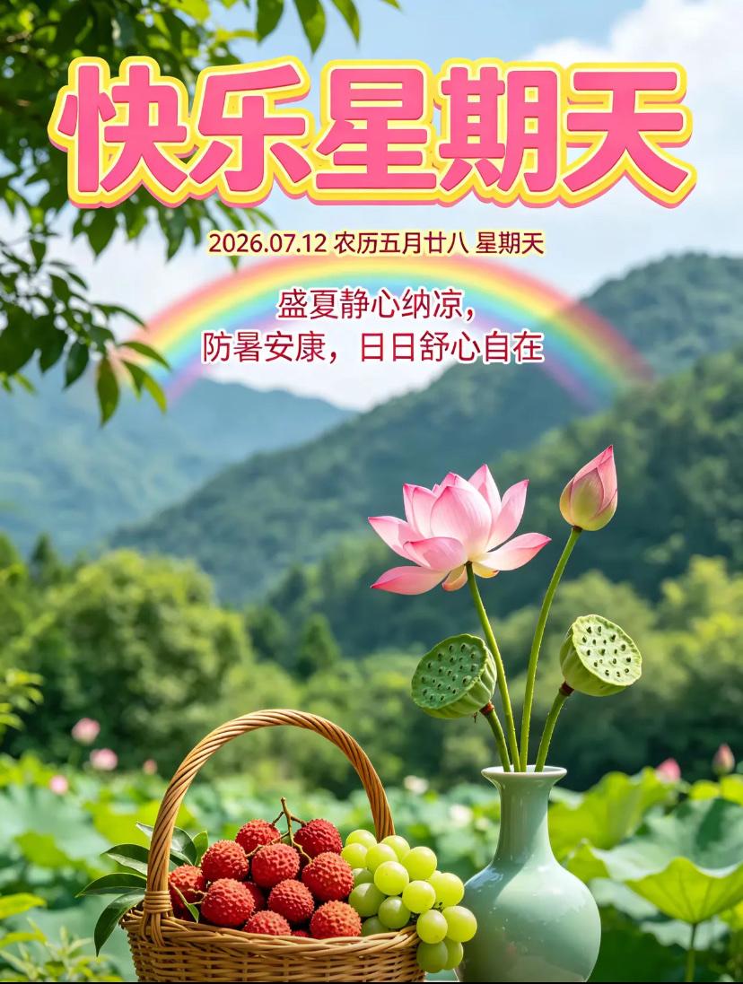 🌺2026./7.12.晨曦漫野.舒心朝晨.好运相依🌺

☘️🌷晓风轻拂庭
