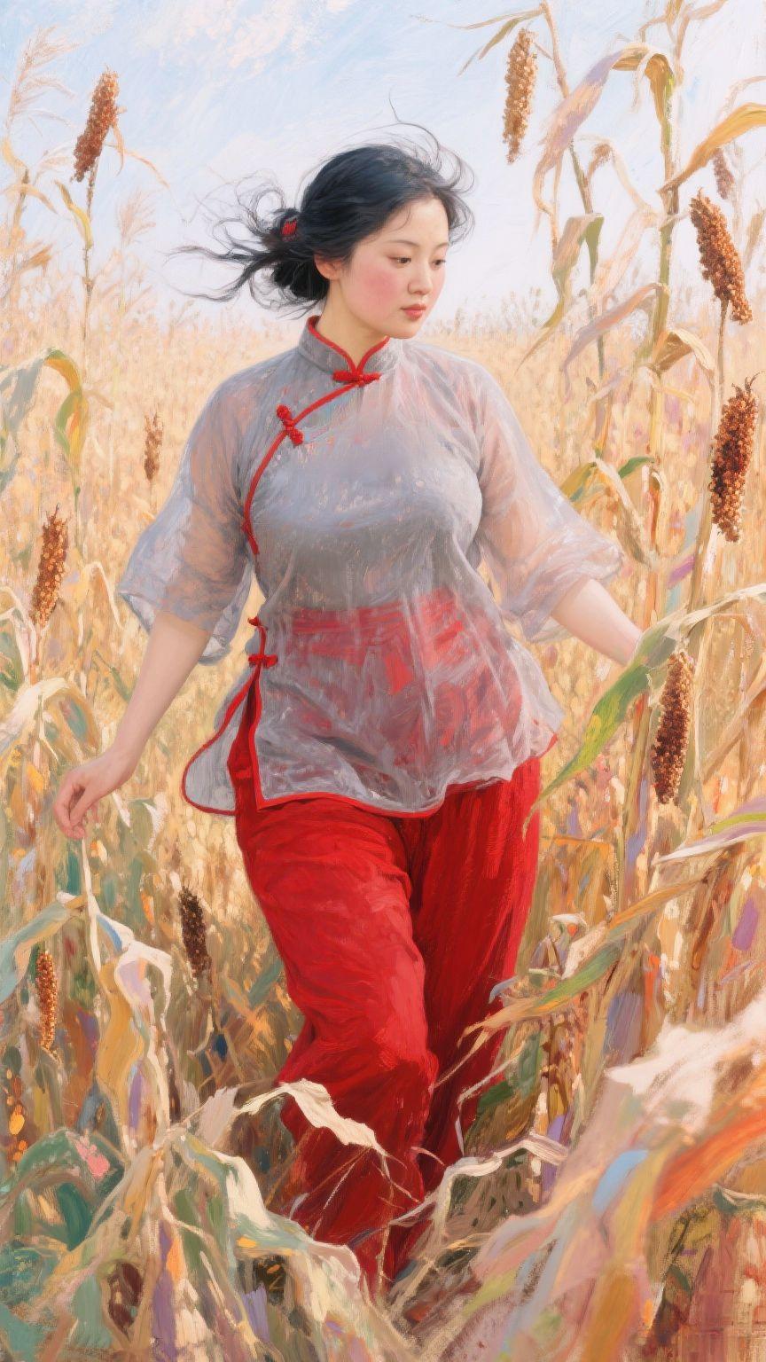 国风古韵 油画 复古穿搭