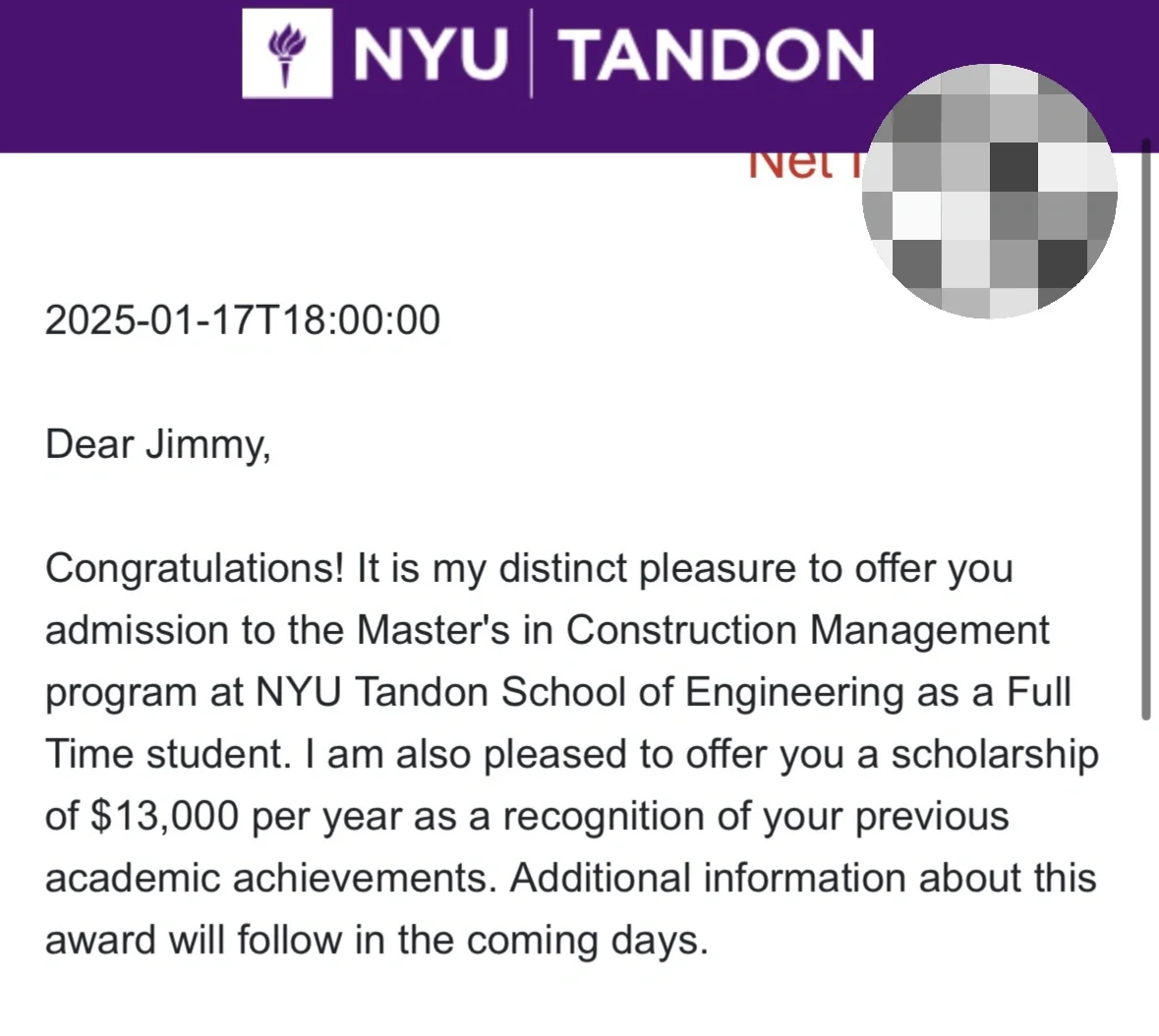 1w3一年的NYU offer我哭死😭