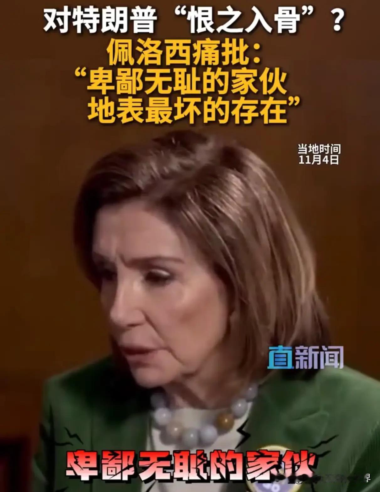 前议长佩洛西痛批特朗普意味着什么？11月4日，她在接受媒体采访时痛批特朗普，称其