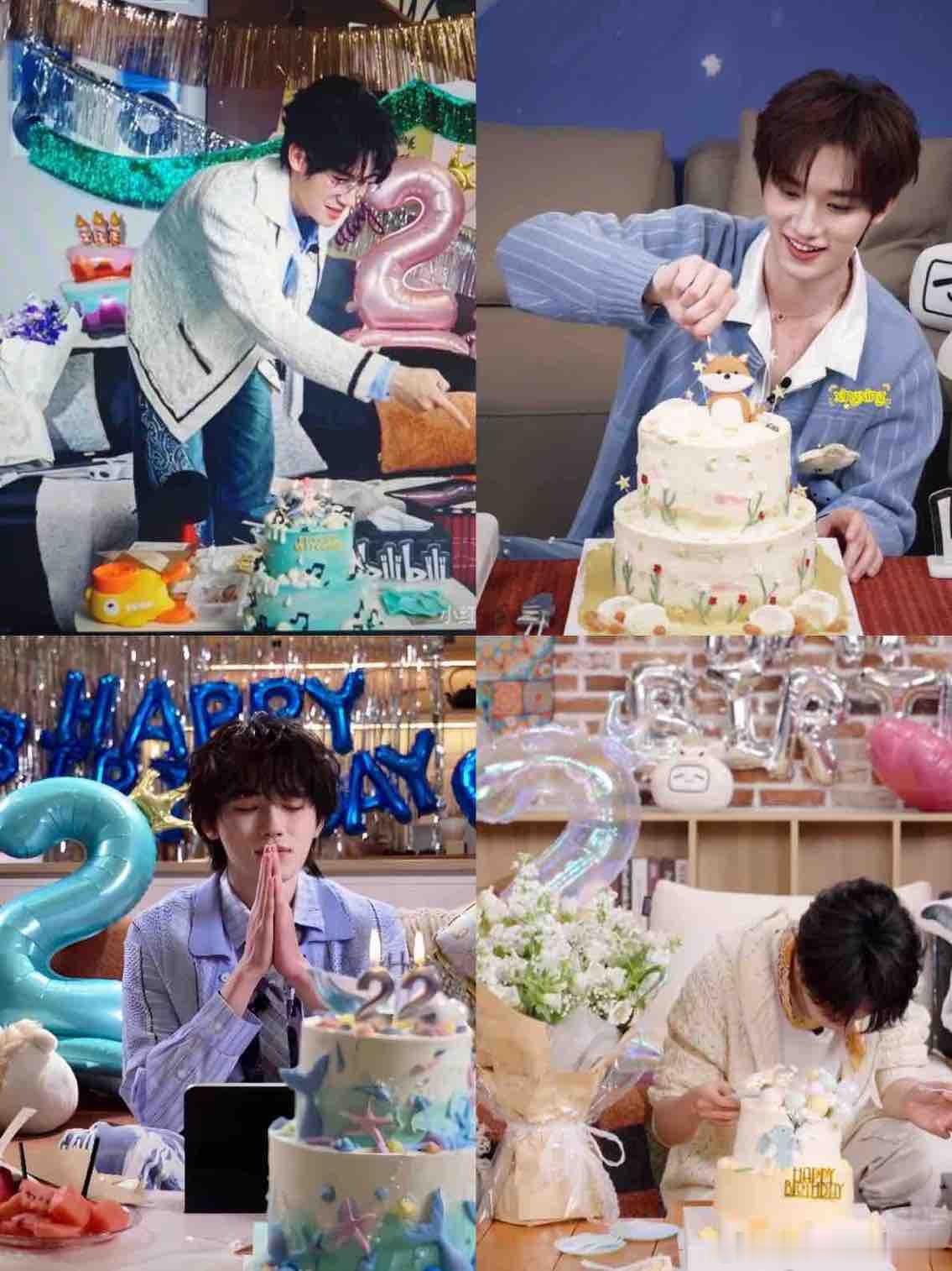 时代少年团对贺峻霖的称呼tg：今年四个人的生日蛋糕 都好用心啊