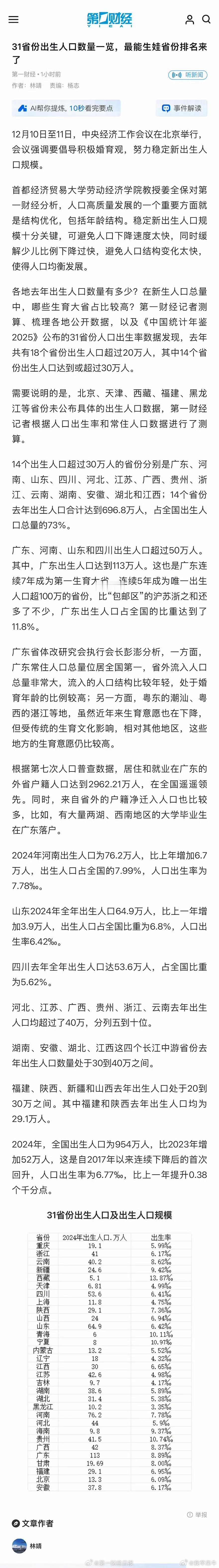 最能生娃省份排名来了不用猜就是广东，当年我一个外省人来到广州，听说广东人交家用（