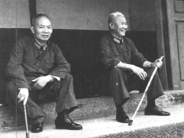 刘志坚同老战友陈再道在一起