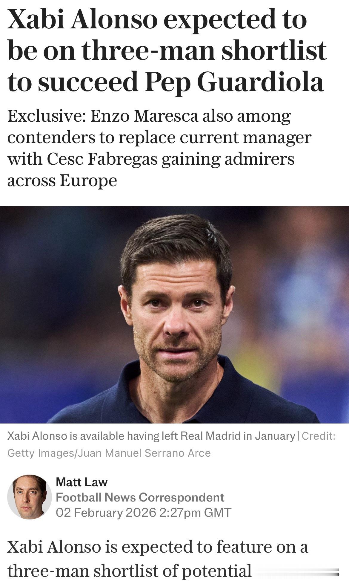 Matt Law老师独家爆料，瓜迪奥拉离队后潜在接替者的候选名单，除了之前沸沸扬