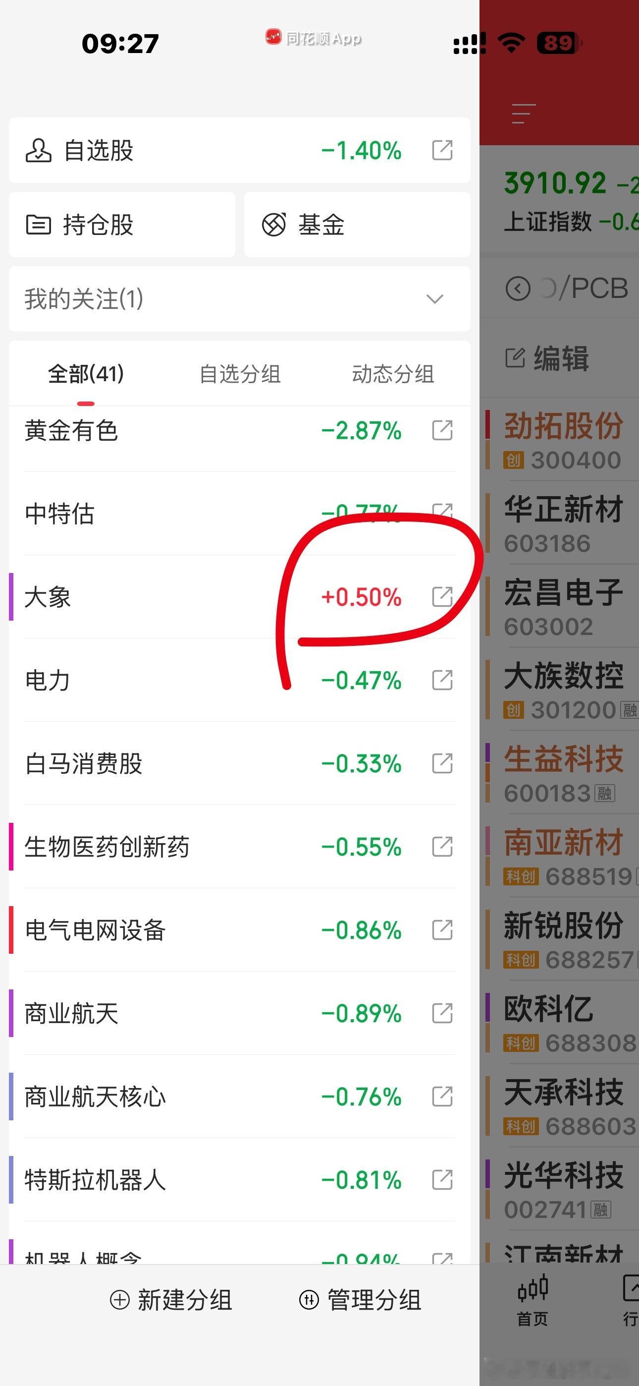 科创板创新低了，继续空头发散。唯一红的就是大象，光老大的啥cc也没用了，刺激不了
