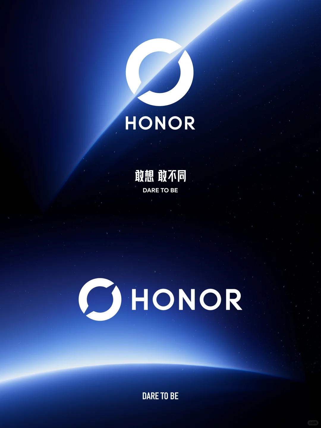 荣耀更换logo 仔细看了荣耀新旧 logo 的对比，除了圆环从闭合变成开口，字