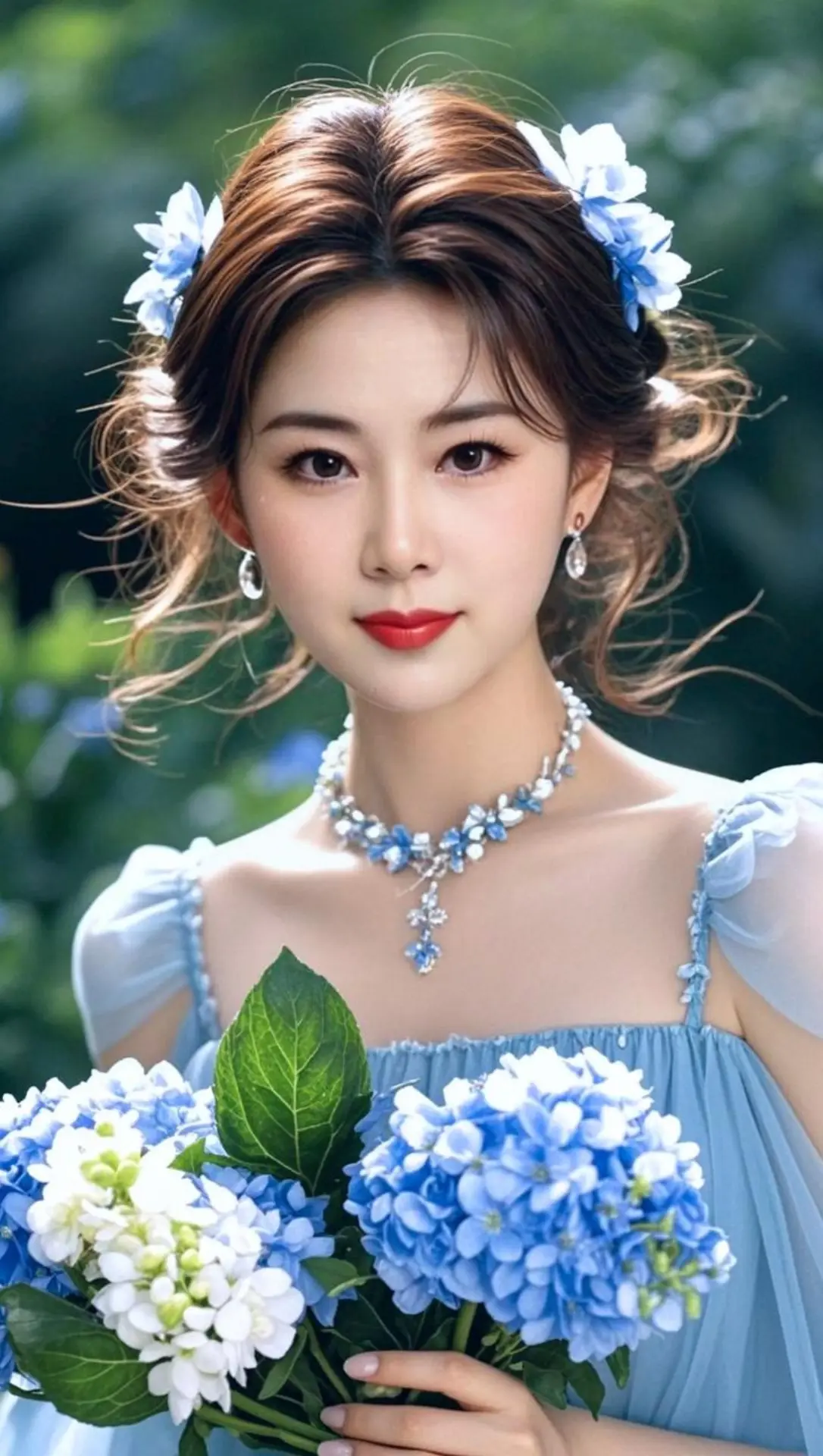 AI蓝裙花漾照 ai创作