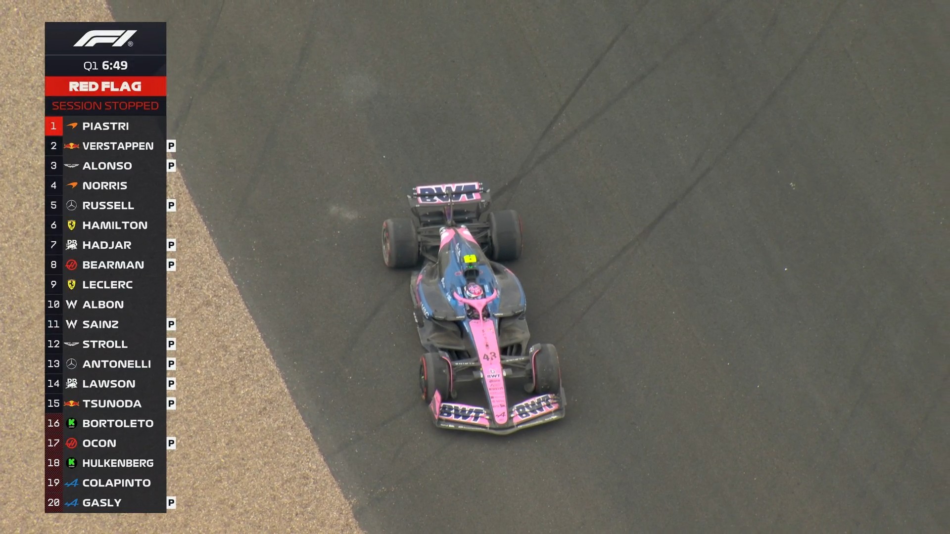 科拉平托在缓冲区中停车，引发红旗！F12025F1英国大奖赛 ​​​