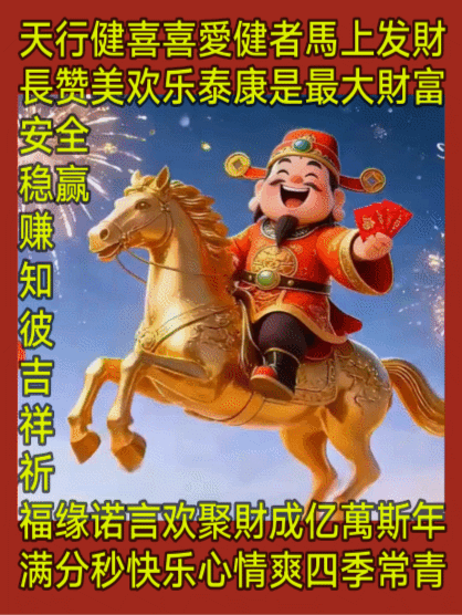 今年春天最想实现的心愿
朝夕天行健喜喜愛健者馬上发財 
早晚長赞美欢乐泰康是最大