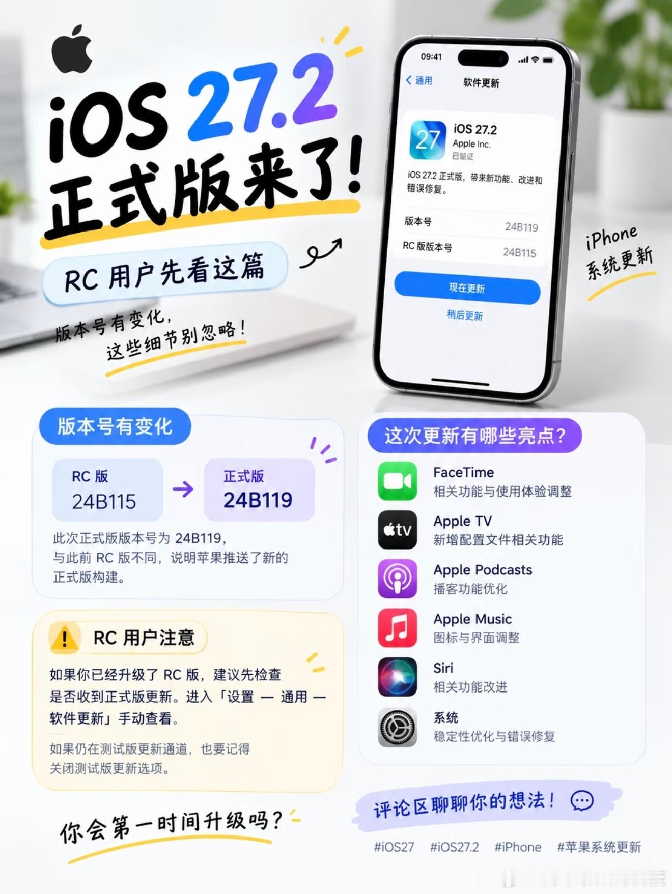 📍这次更新有哪些值得关注的地方？✨ FaceTime：相关功能与使用体验调整?