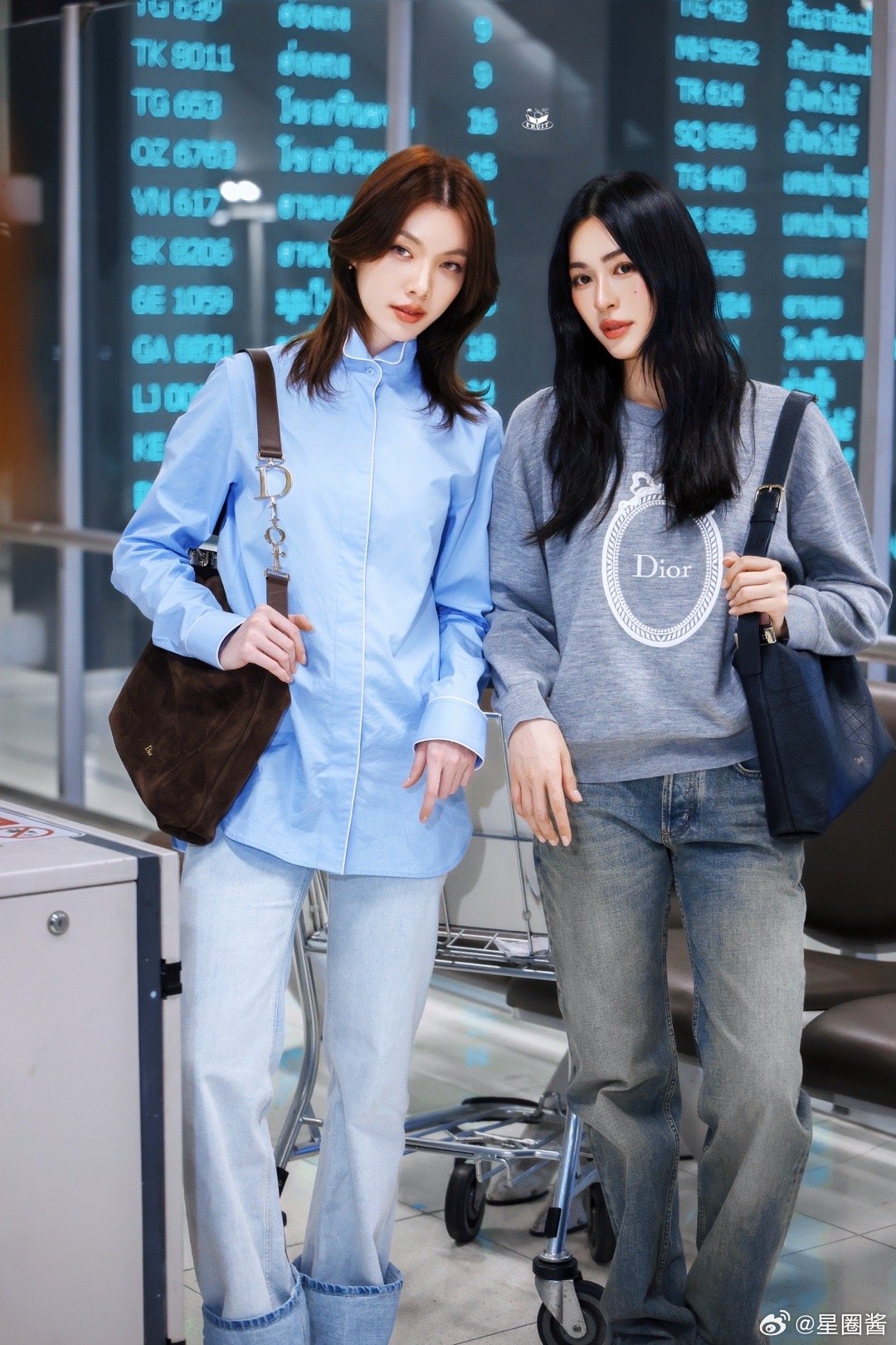 启程巴黎，LingOrm的机场look已定格，期待两位品牌大使的时装周表现