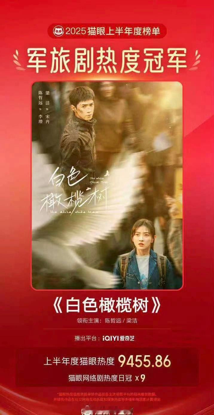 陈哲远 梁洁《白色橄榄树》 猫眼上半年军旅剧热度冠军！ ​​​