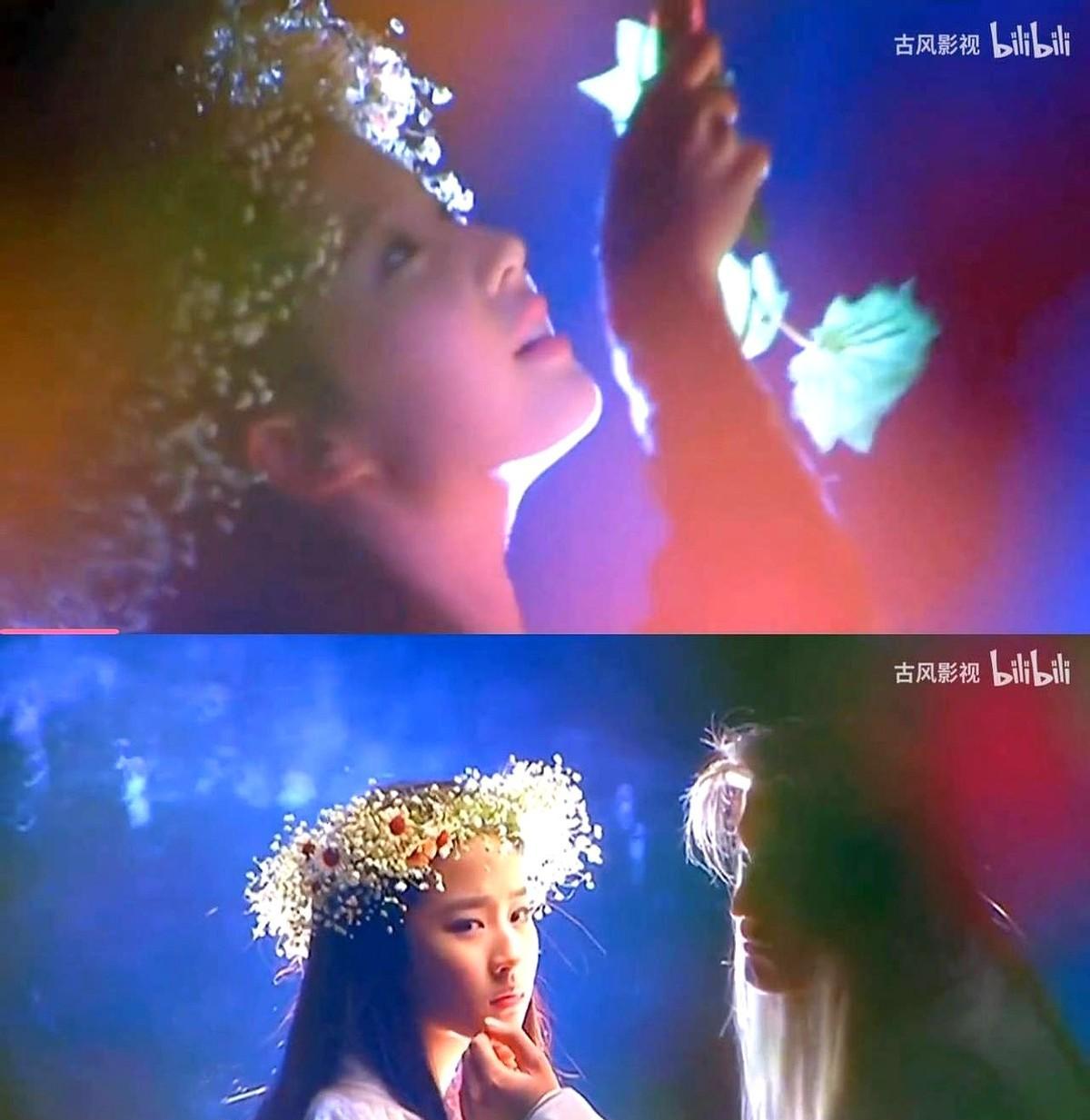 刘亦菲一出场，整个红毯都安静了。
不是靠炸裂，是靠回忆杀。
那件淡金长裙，像从2