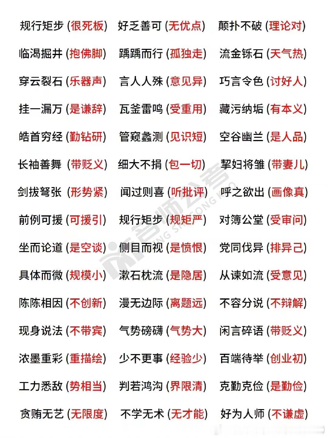省考[超话] 言语理解总在成语题上丢分？高频易错成语速记方法整理！！记得收藏学习