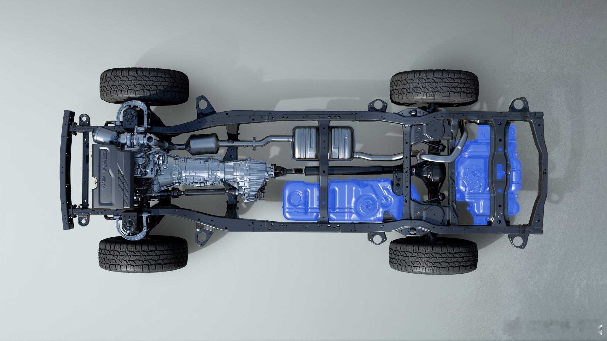 长城H9的这个底盘跟别克GL8的底盘是一类的。 