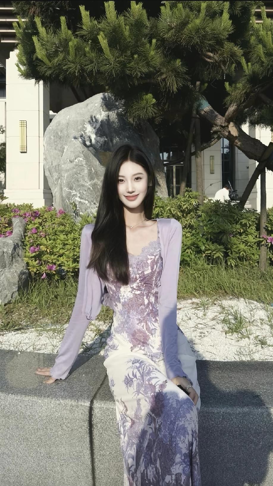 这裙子绝配，太美了美女 甜美 甜妹 连衣裙 气质美女 温柔治愈款美女