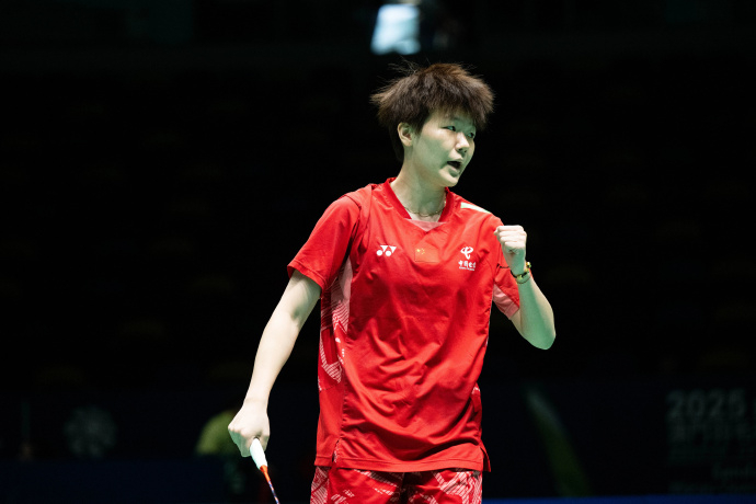 #韩千禧晋级德国赛女单四强# #2026年德国羽毛球公开赛#女单1/4决赛，中国