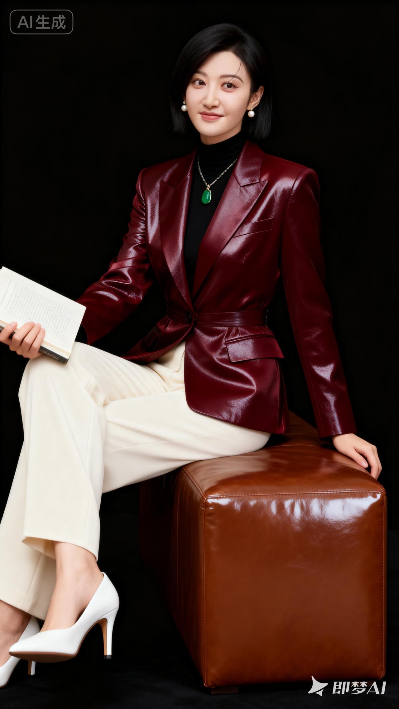 优雅职场风，红黑撞色穿搭，自信满满！💄👠📚