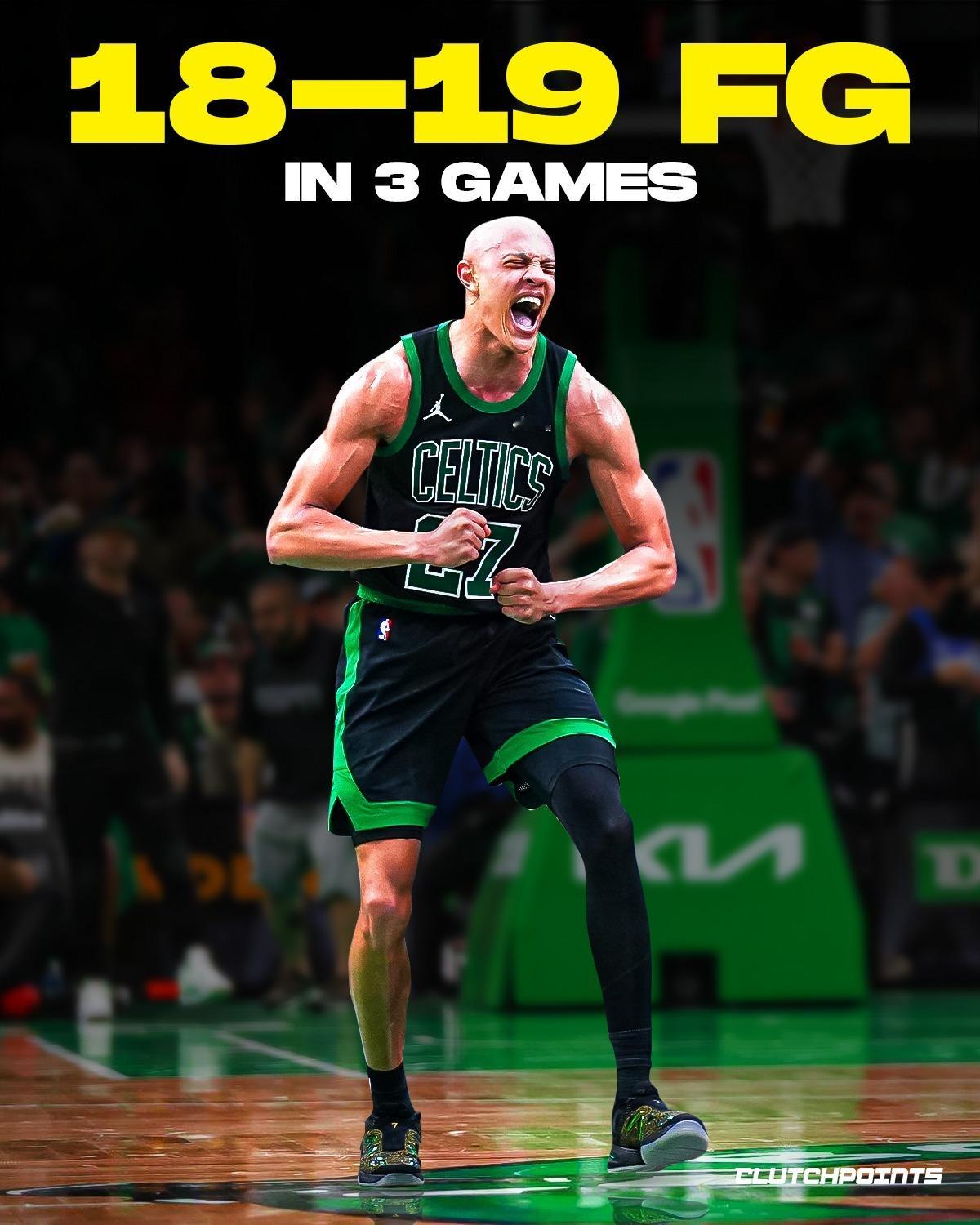 过去3场比赛，沃尔什合计19投18中，这命中率，离谱了点啊凯尔特人热爱日记