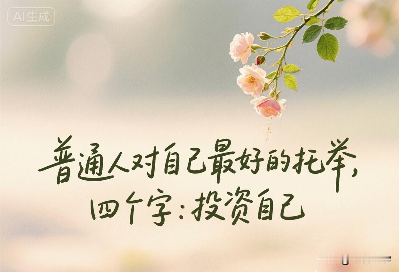 普通人对自己最好的托举，四个字：投资自己。

你有没有发现，身边有些人，明明起点