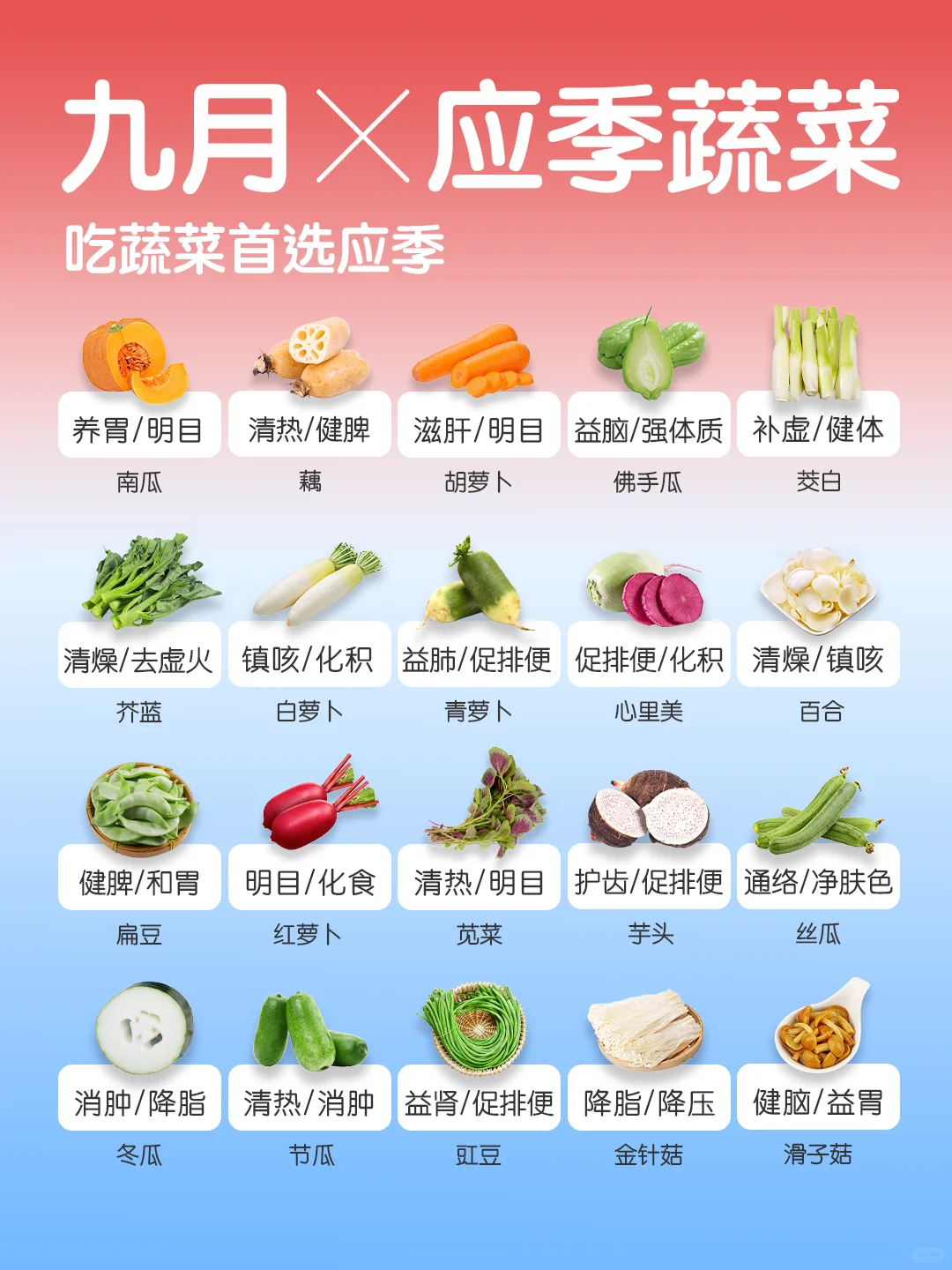 9 🈷️应季蔬菜速查👆 ｜吃蔬菜首选应季🥬