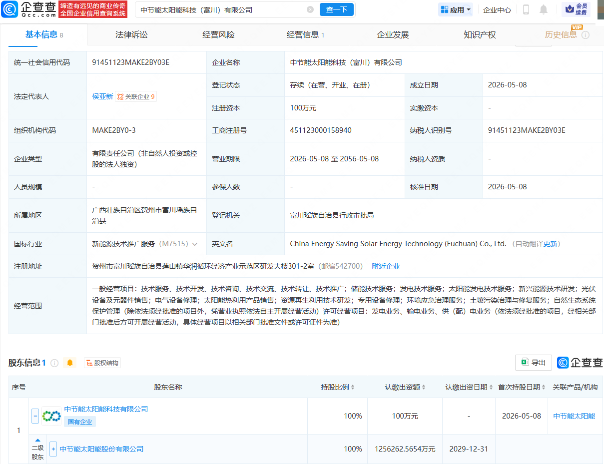 太阳能新设科技公司，含新兴能源技术研发业务