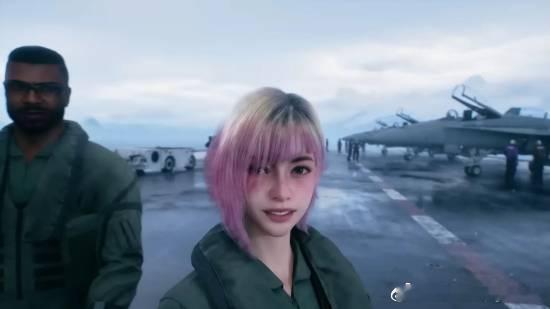 《皇牌空战8：希孚之翼》粉发飞行员细节情报《皇牌空战8》此前公布的实机演示凭借震