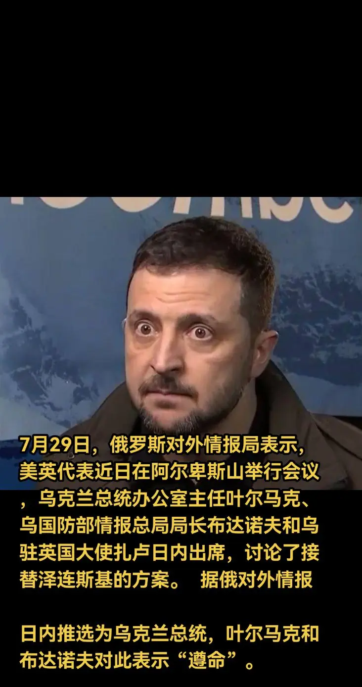 7月29日，俄罗斯对外情报局表示，美英代表近日在阿尔卑斯山举行会议，乌...