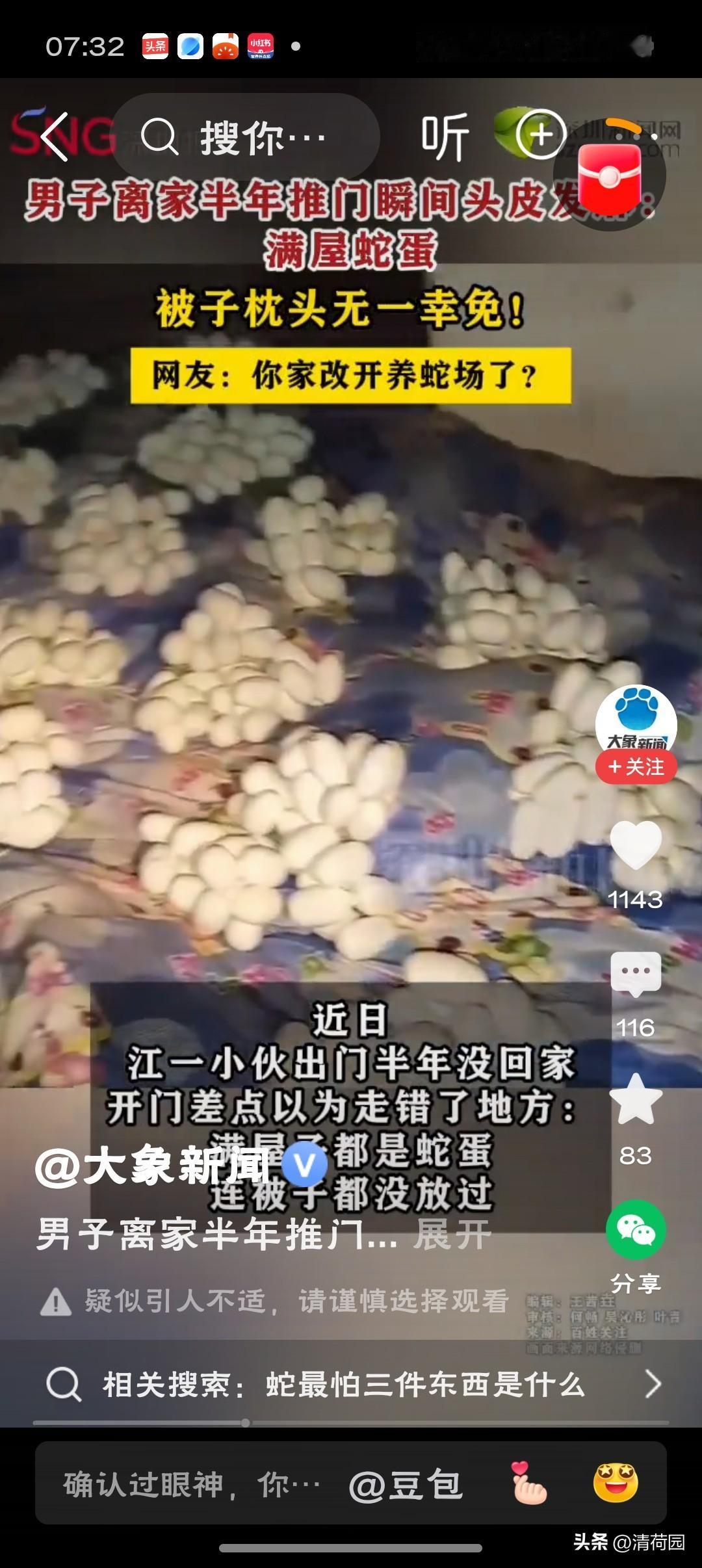 男子离家半年回家发现满屋蛇蛋门锁没撬、窗没碎，可满地被子上却码着齐整整的蛋——是
