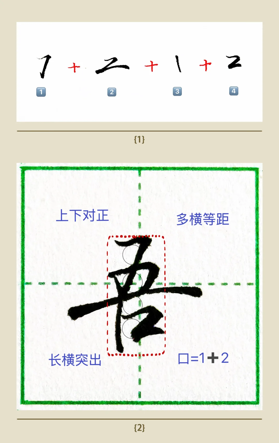 硬笔行楷“吾”字拆解教学‼️‼️