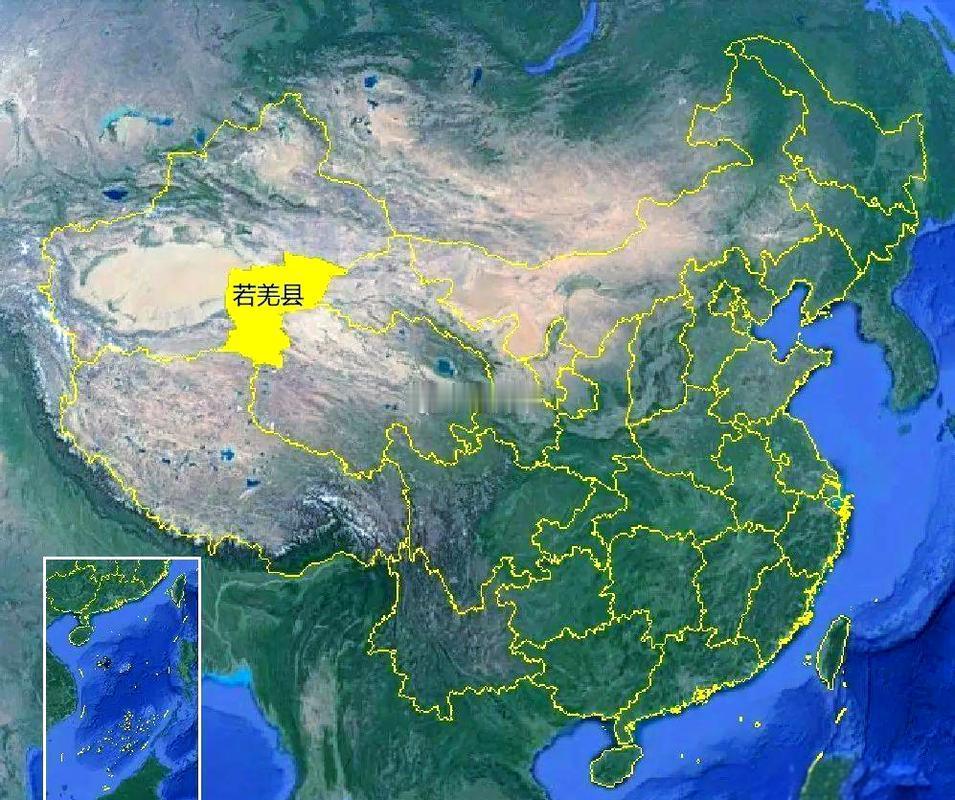 中国面积最大的县‌，是位于新疆的若羌县，其行政区域面积达20.23万平方千米，相