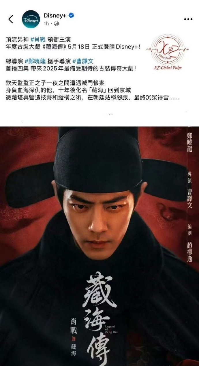 肖战主演的《藏海传》登上迪士尼平台太值得骄傲了！这部融合东方美学与现代叙事的作品