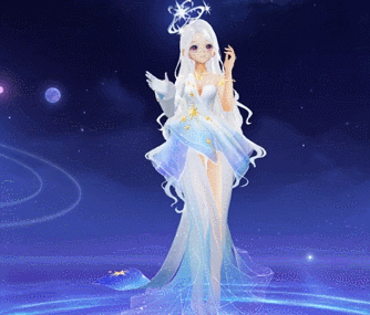 星之迹·呓梦待机特效动作。和童绘森屿一样，可兑换典藏版颜色，蓝白色感觉比黑紫色好