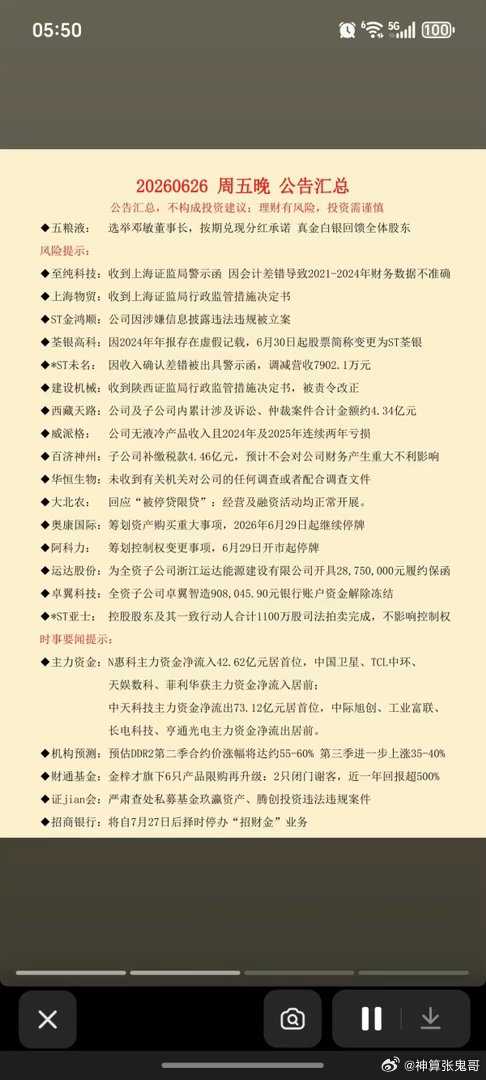 6.27周六  最新：财经热点+上市公司公告！五粮液：选举新董事长，按期兑现分红