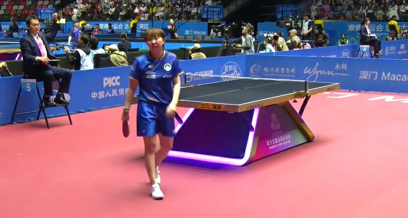 全运会乒乓球女单1/8决赛，朱雨玲4比2李雅可晋级8强，下一轮对阵陈幸同。12-