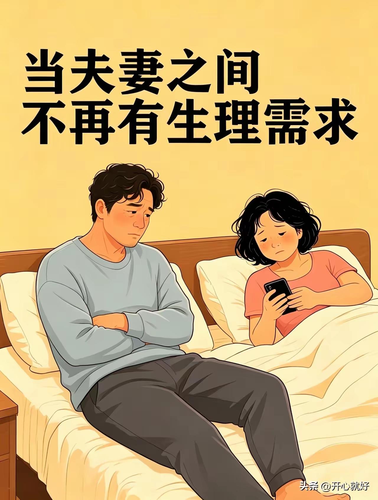 当夫妻之间不再有生理需求时，夫妻感情还会一如既往的好吗？大家都来评论区聊聊吧。