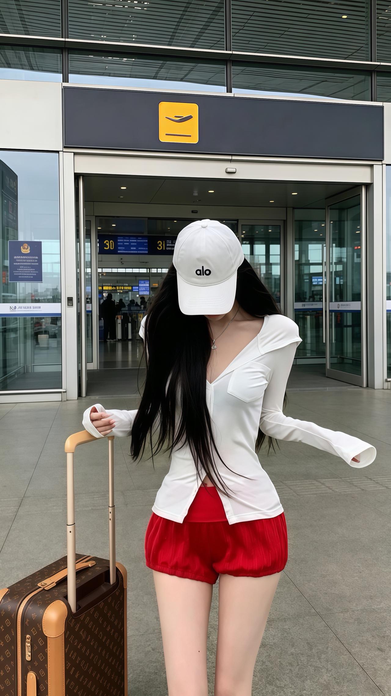所以见人不如健身 机场辣妹穿搭