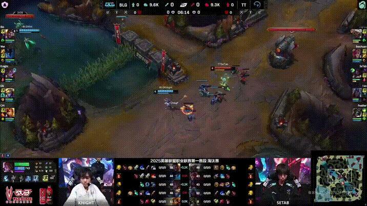 [一图流]LPL：再度单吃！SeTab阿卡丽轻松单杀knight阿萝拉拿下一血 