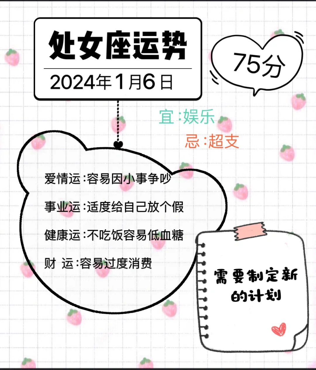 处女座2024年1月6日运势
