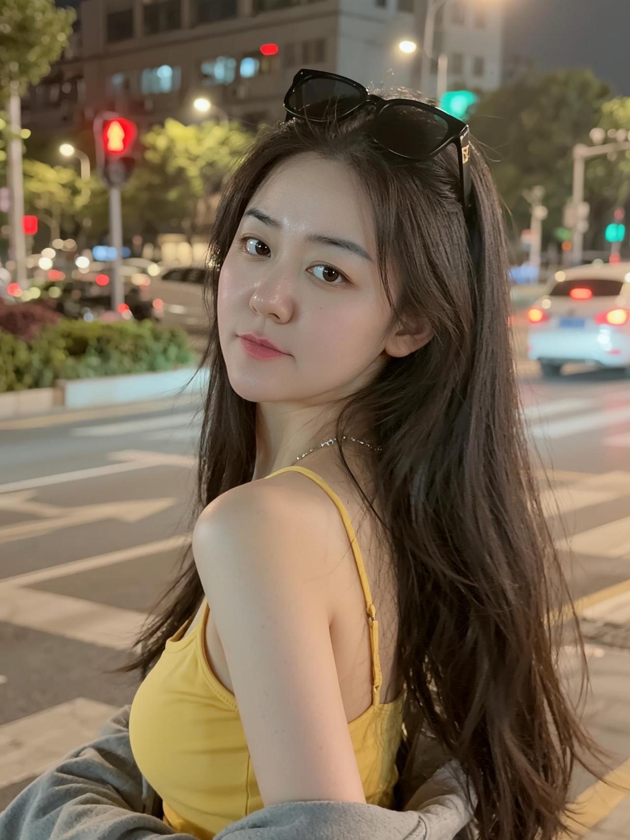 夜晚街拍穿搭分享 ootd街拍