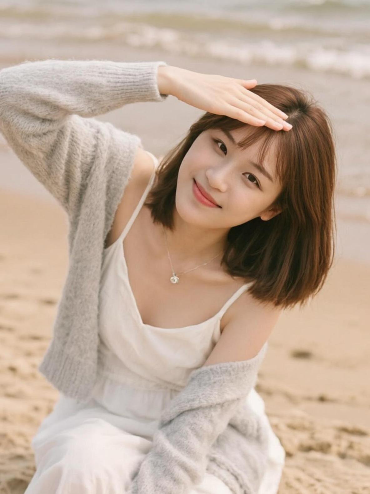 阳光洒在肩头，仿佛时间都慢了下来。轻柔的针织衫与温暖的午后阳光交织，营造出一种慵